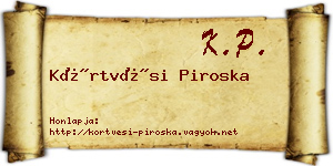 Körtvési Piroska névjegykártya